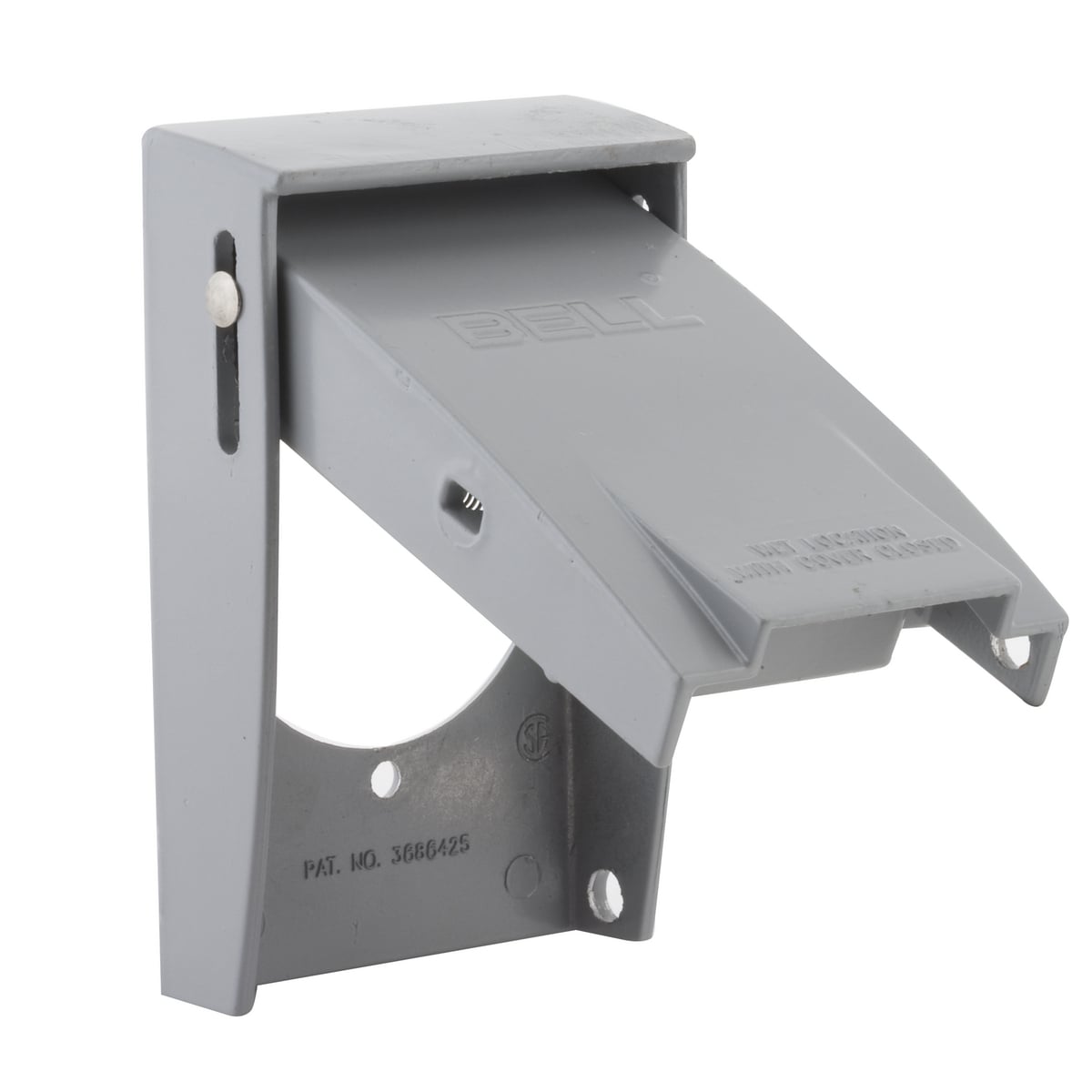 5030-0 Weatherproof Flip Cover, 2.15 in Dia, 2-3/4 in L x 2-3/4 in W x 1-1/8 to 4-7/16 in D, Die Cast Aluminum