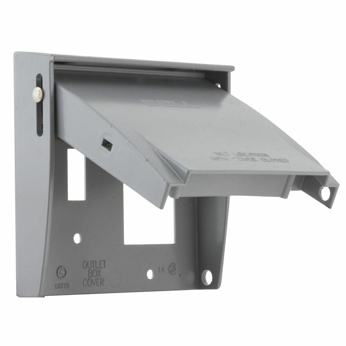 5043-0 Weatherproof Flip Cover, 4.5633 in L x 4-1/2 in W x 1-3/16 to 4-7/16 in D, Flip/Snap/(1) Toggle/(1) GFCI Cover, Die Cast Aluminum