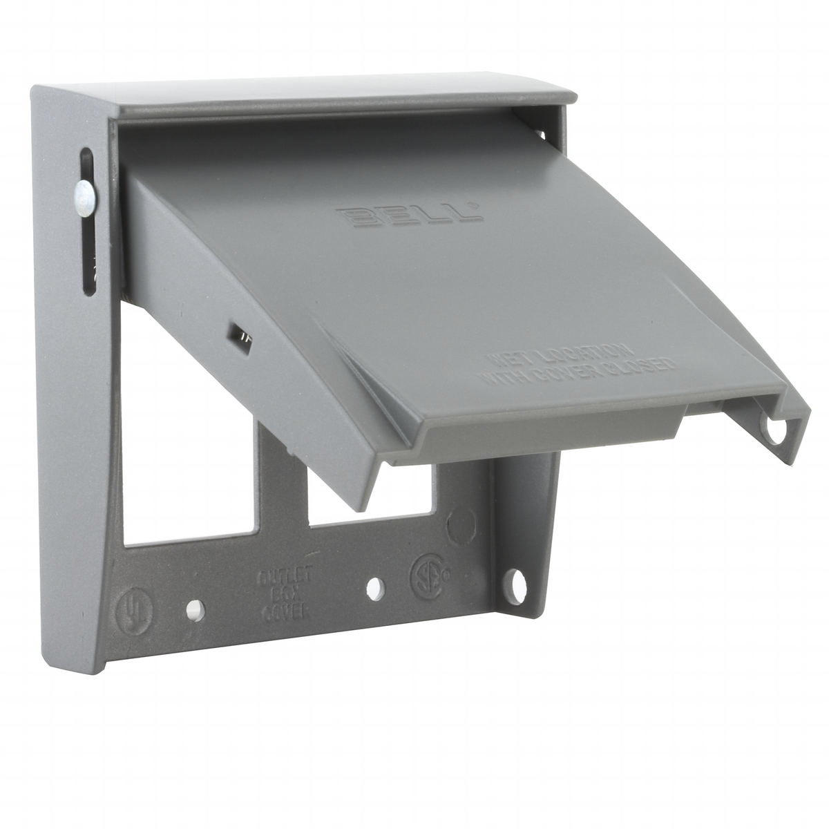 5045-0 Weatherproof Outlet Box Cover, 1/4 in Dia, 4-1/2 in L x 4.563 in W x 1.18 in D, GFCI Receptacle Cover, Rugged Die Cast Aluminum