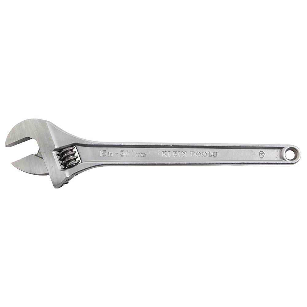506-15 Standard Capacity Adjustable Wrench, 1-11/16 in, Polished Chrome, 15-7/8 in OAL, Forged Alloy Steel Body, Steel