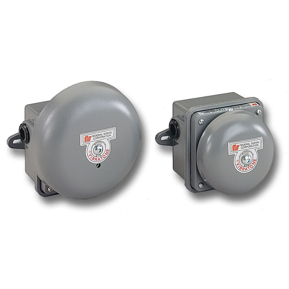 506WB-120 Vibratone 506WB Vibrating Bell Assembly, 120 V AC, 0.08 A, 109/100 dB Sound, Indoor/Outdoor, Surface Mount, ARRA Compliant|BAA Compliant|cUL Listed|FM Approved, 6 in Gong