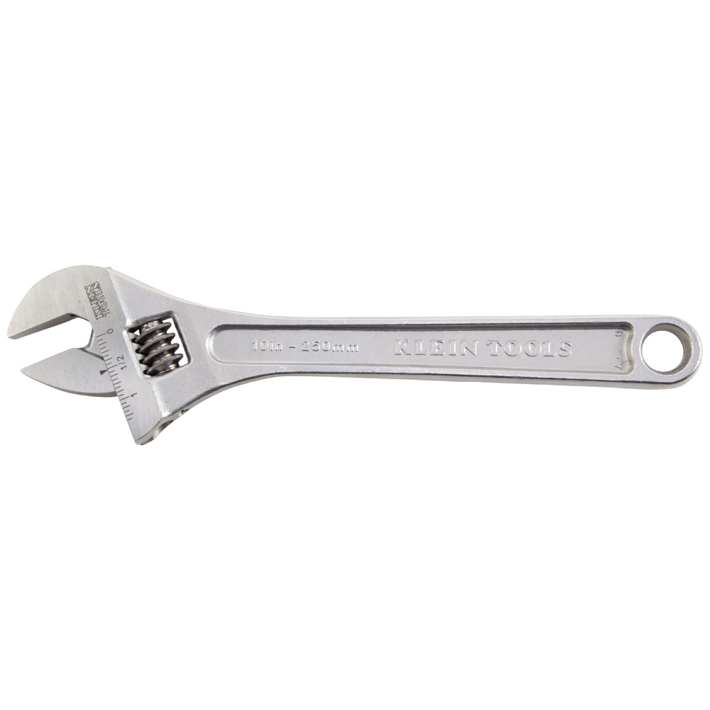507-10 Extra Capacity Non-Insulated Adjustable Wrench, 1-5/16 in, Polished Chrome, 10-1/8 in OAL, Forged Alloy Steel Body, Forged Alloy Steel