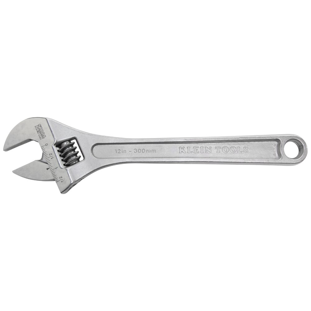 507-12 Extra Capacity Non-Insulated Adjustable Wrench, 1-1/2 in, Polished Chrome, 12-1/4 in OAL, Forged Alloy Steel Body, Forged Alloy Steel