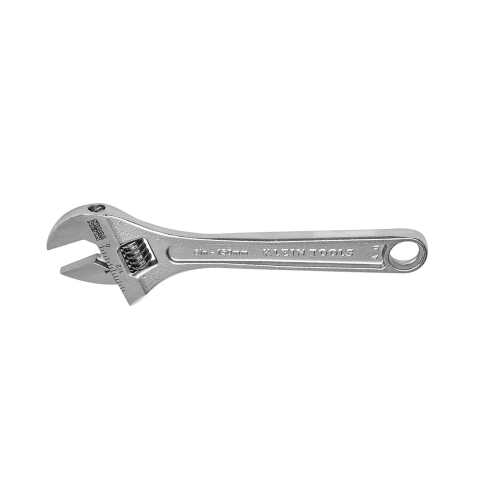 507-6 Extra Capacity Adjustable Wrench, 15/16 in, Polished Chrome, 6-1/8 in OAL, Forged Alloy Steel Body, Steel