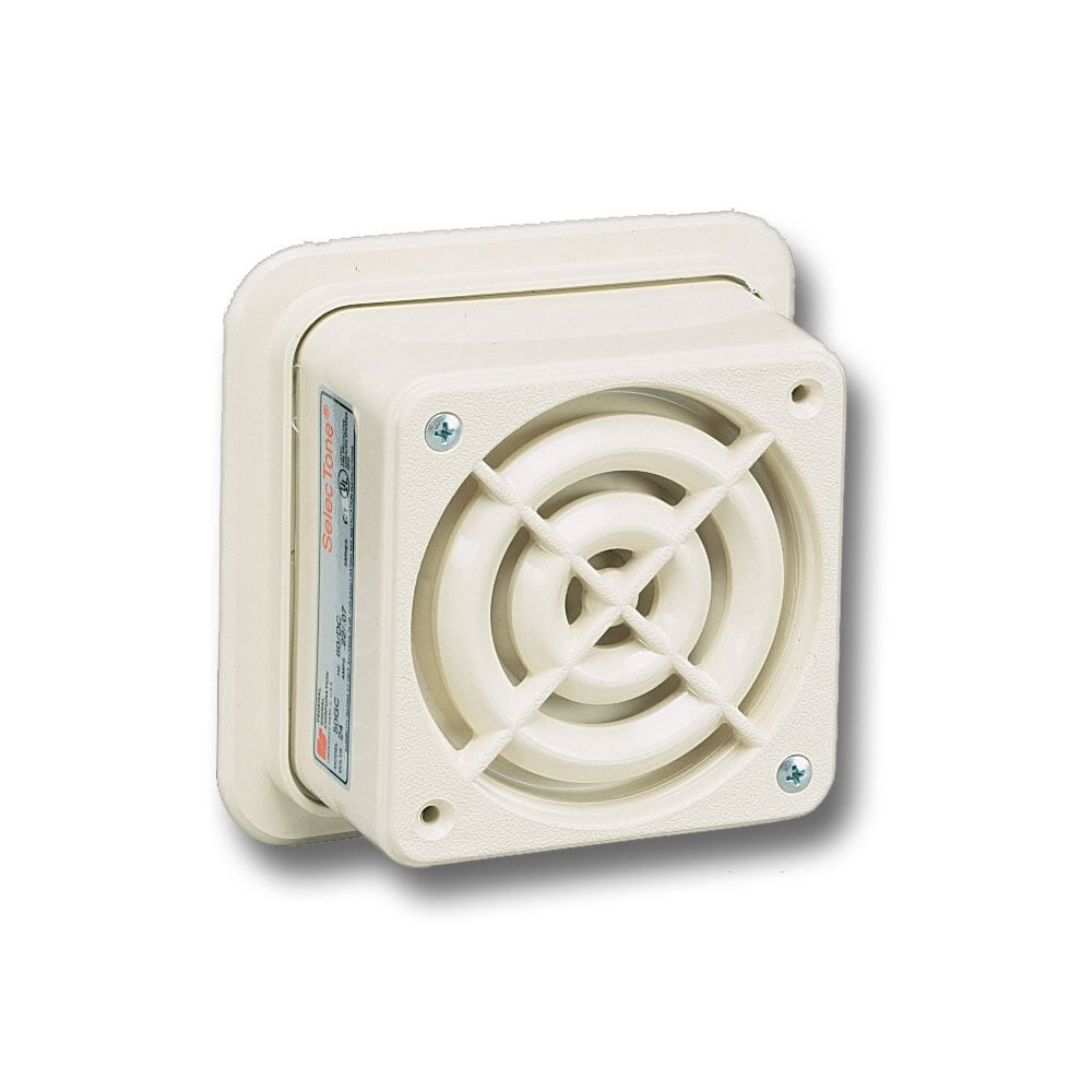 50GC-120BG SelecTone 50GC Audible Signaling Device, 120 V AC, 0.04 A, 64 to 88 dB Sound, Outdoor, Surface Mount, White, ARRA Compliant|BAA Compliant|cUL Listed|UL Listed|CSFM Approved