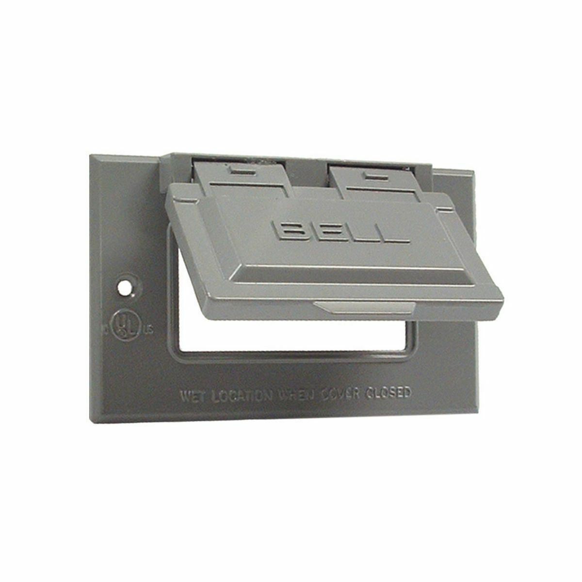 5101-0 GFCI Weatherproof Flip Cover, 3-13/16 in L x 2-13/16 in W x 3/4 to 2-7/8 in D, Flip/Snap/GFCI Receptacle Cover, Die Cast Aluminum