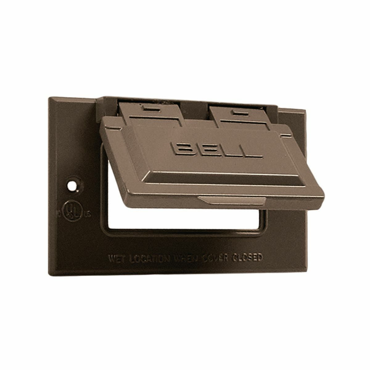 5101-2 GFCI Weatherproof Flip Cover, 3-13/16 in L x 2-13/16 in W x 3/4 to 2-7/8 in D, Die Cast Aluminum