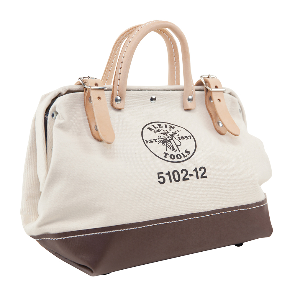 5102-12 Heavy Duty Traditional Tool Bag, #8 Canvas, Maroon/Tan