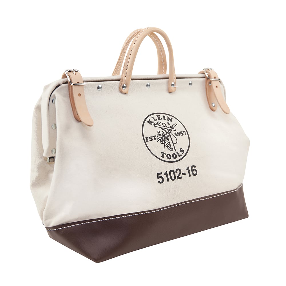 5102-16 Heavy Duty Traditional Tool Bag, #8 Canvas, Maroon/Tan