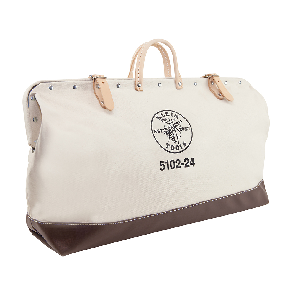 5102-24 Heavy Duty Traditional Tool Bag, Canvas, Maroon/Tan
