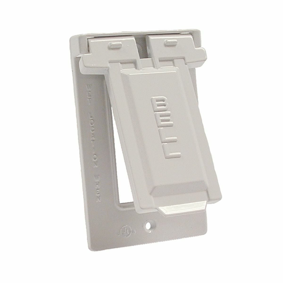 5103-1 GFCI Weatherproof Flip Cover, 2-13/16 in L x 4-9/16 in W x 51/64 to 4-1/2 in D, Die Cast Aluminum