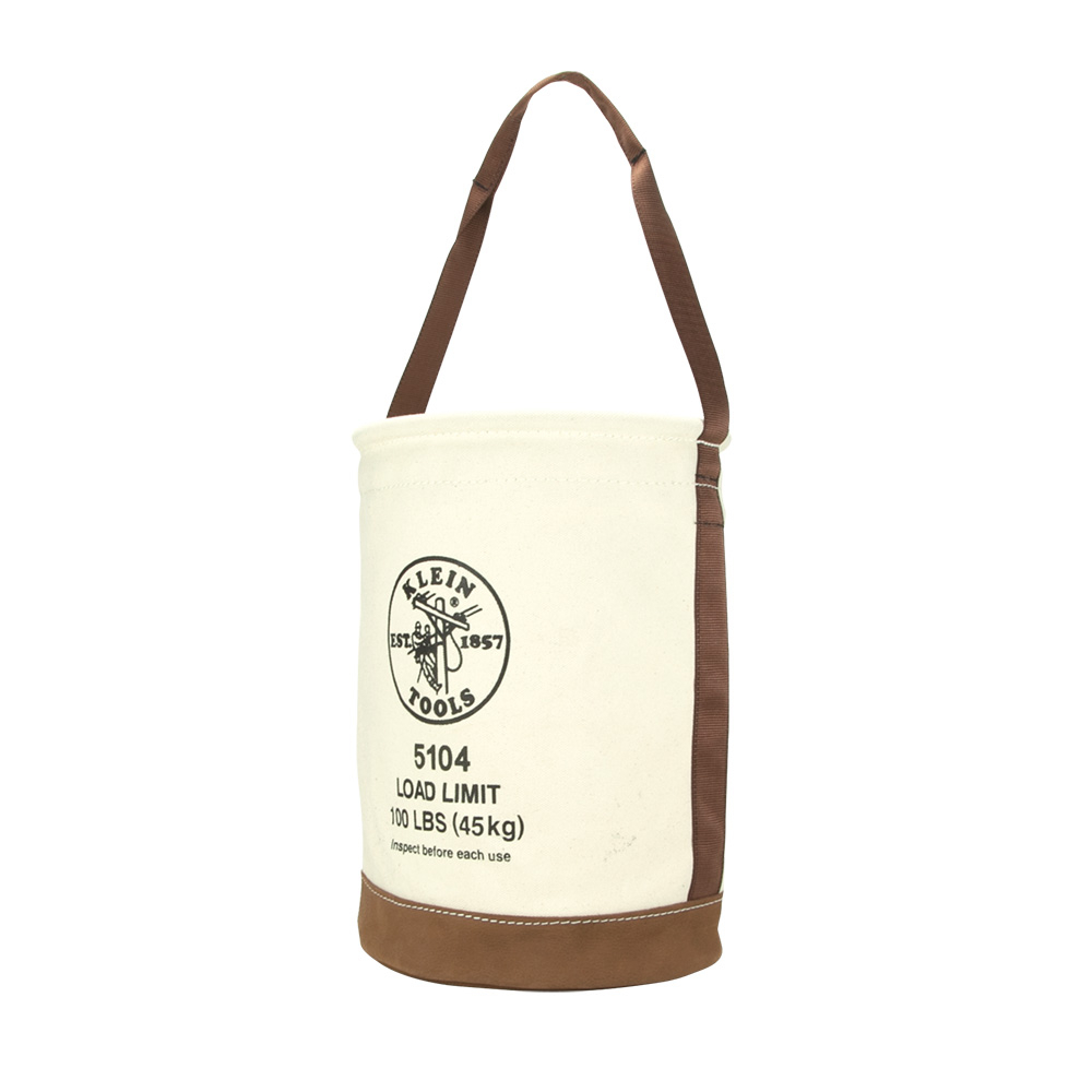 5104 Heavy Duty Bottom Bucket, 17 in H, 1 Pocket, #4 Canvas, Off-White