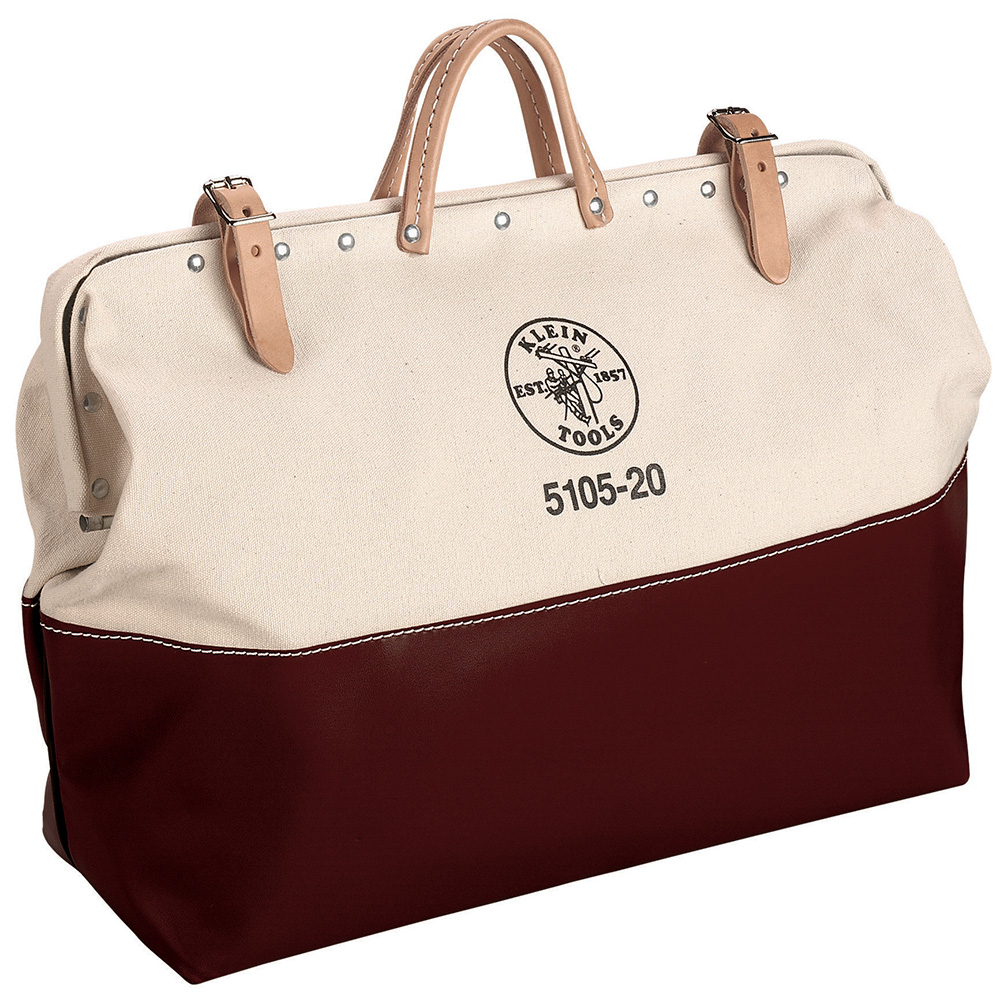 5105-20 Heavy Duty High Bottom Tool Bag, #8 Canvas, Brown/Tan