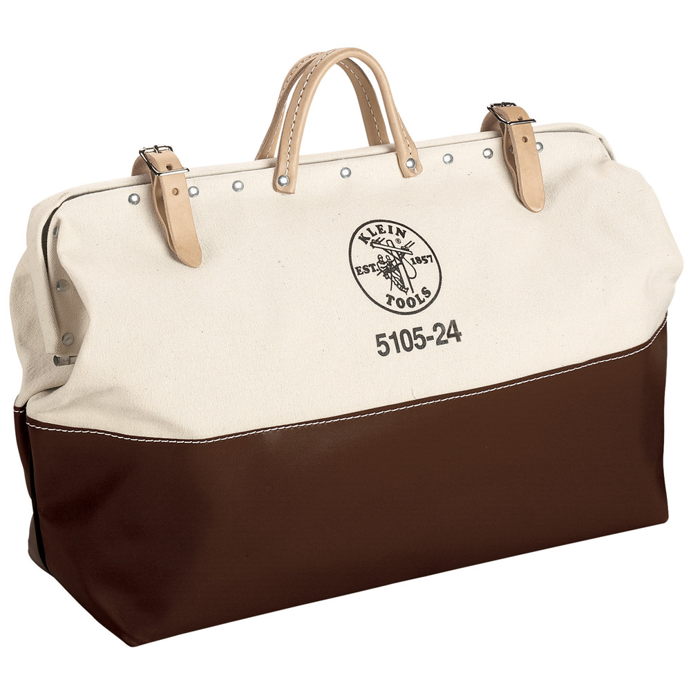 5105-24 Heavy Duty High Bottom Tool Bag, #8 Canvas, Brown/Tan