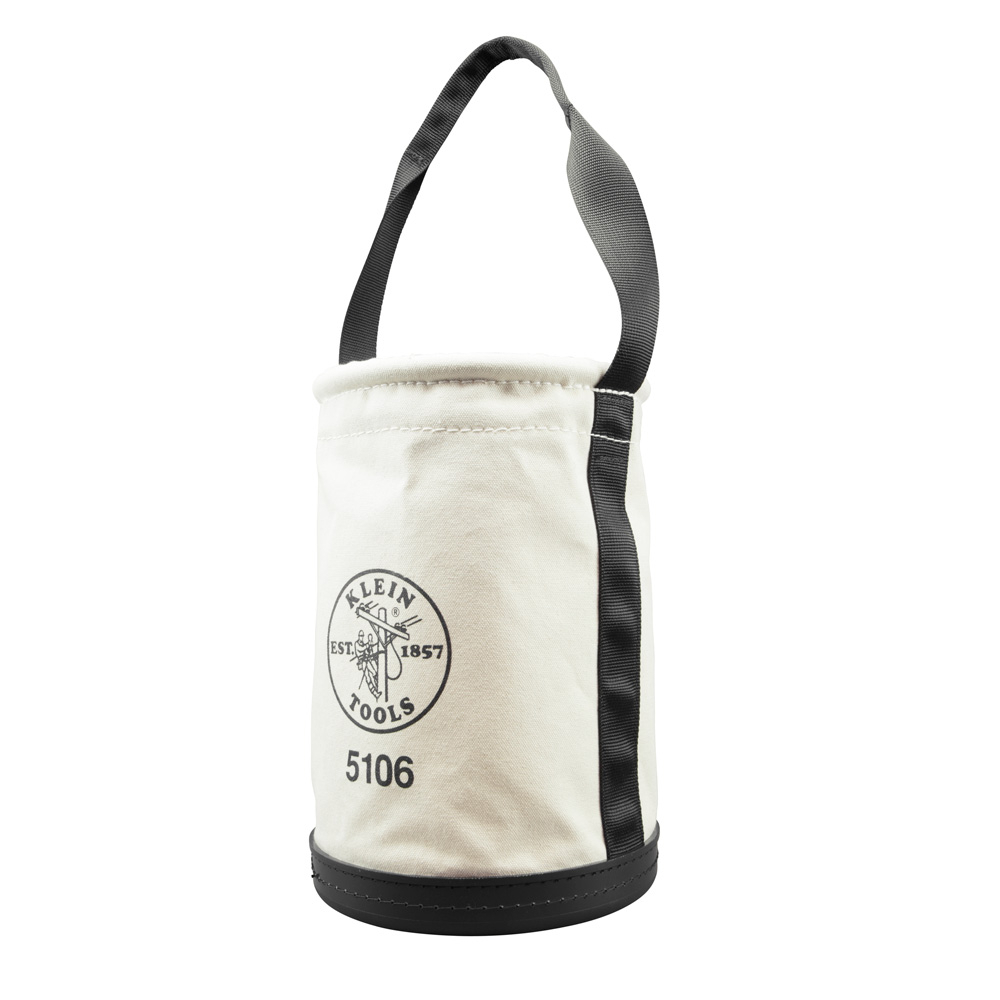 5106 Heavy Duty Straight Wall Bucket, 14 in H, 1 Pockets, #6 Canvas, Off-White