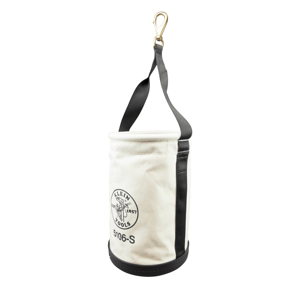 5106S Heavy Duty Straight Wall Bucket With Swivel Snap Hook, 14 in H, 1 Pockets, #6 Canvas