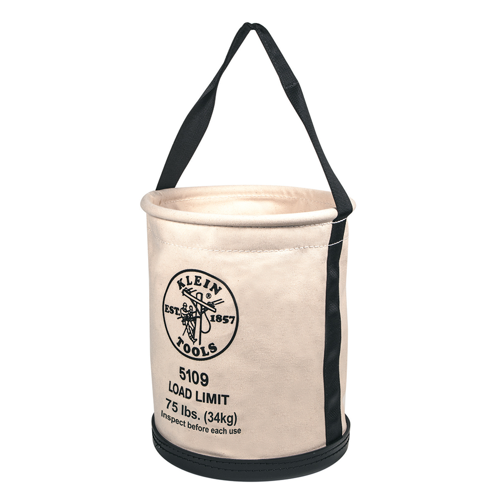 5109 Wide Opening Straight Wall Bucket, 15 in H, 1 Pockets, #6 Canvas