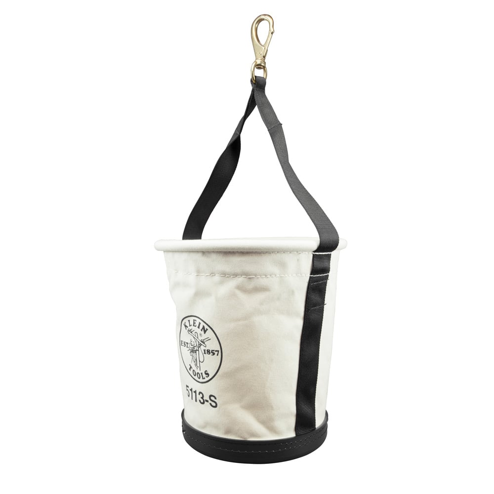 5113S Heavy Duty Tapered Wall Bucket, 13 in H, 1 Pockets, #6 Canvas, Off-White