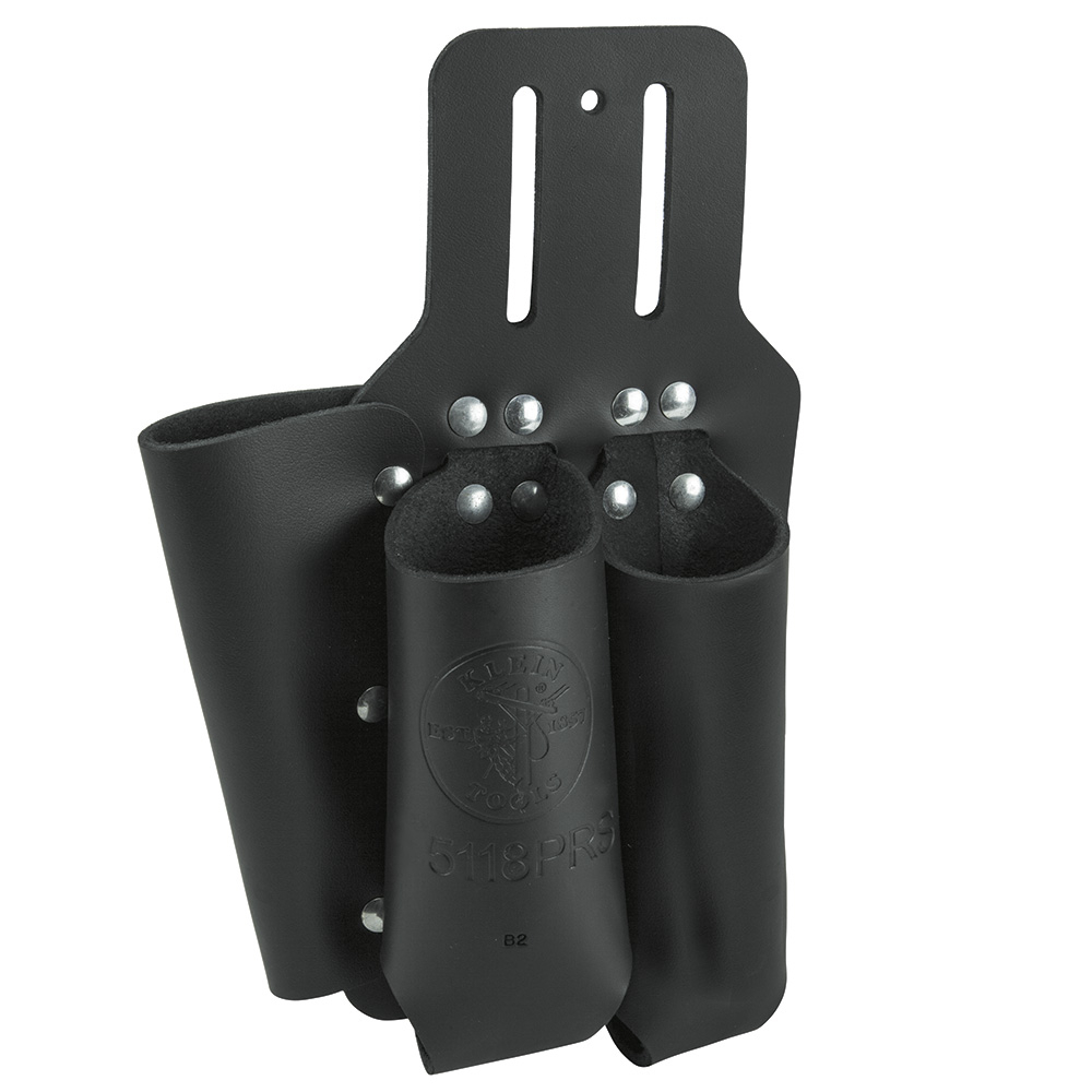 5118PRS 3-Pocket Slotted Tool Holder, Leather, Black