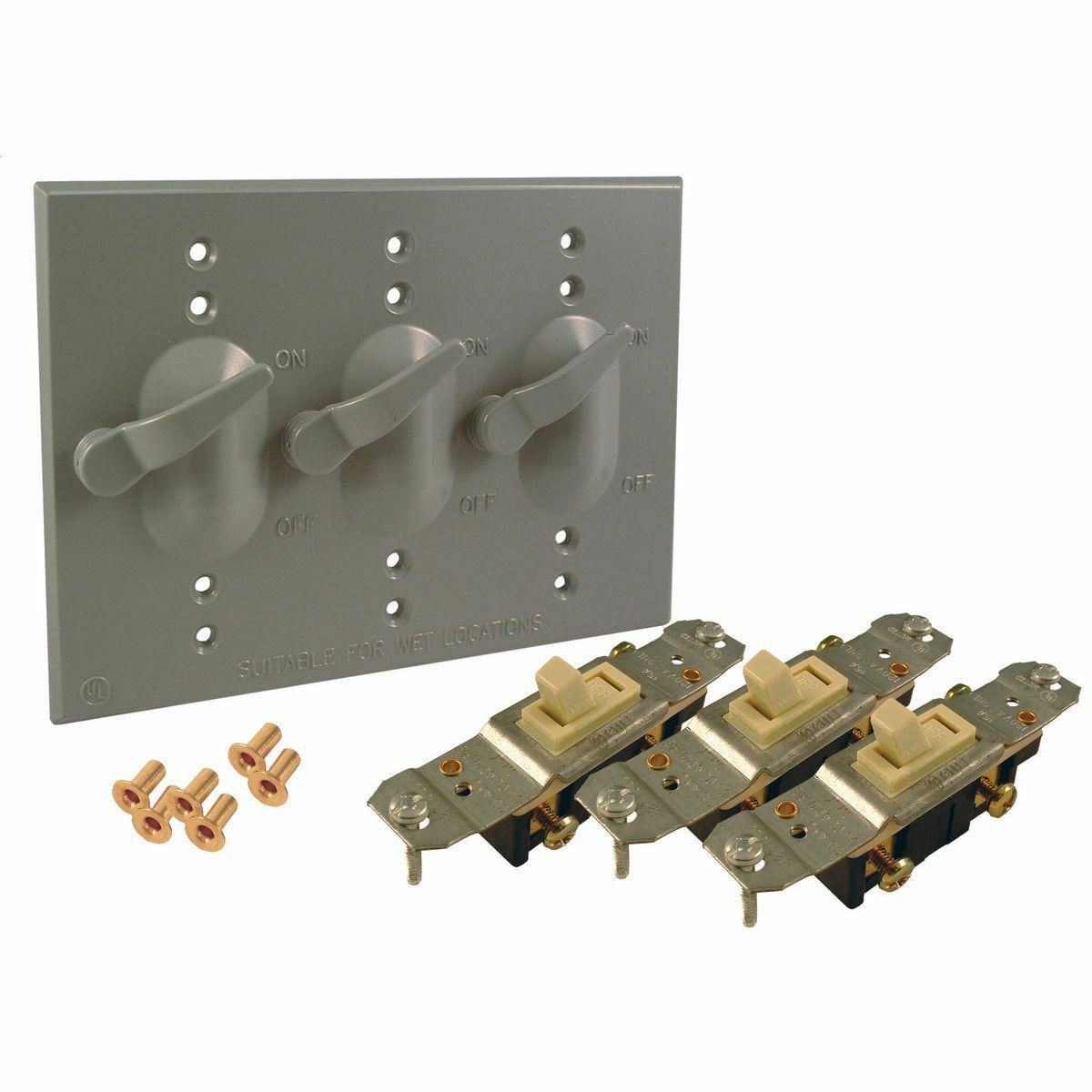 5126-0 Weatherproof Lever Switch Cover, 6-13/32 in L x 4-17/32 in W, Die Cast Aluminum