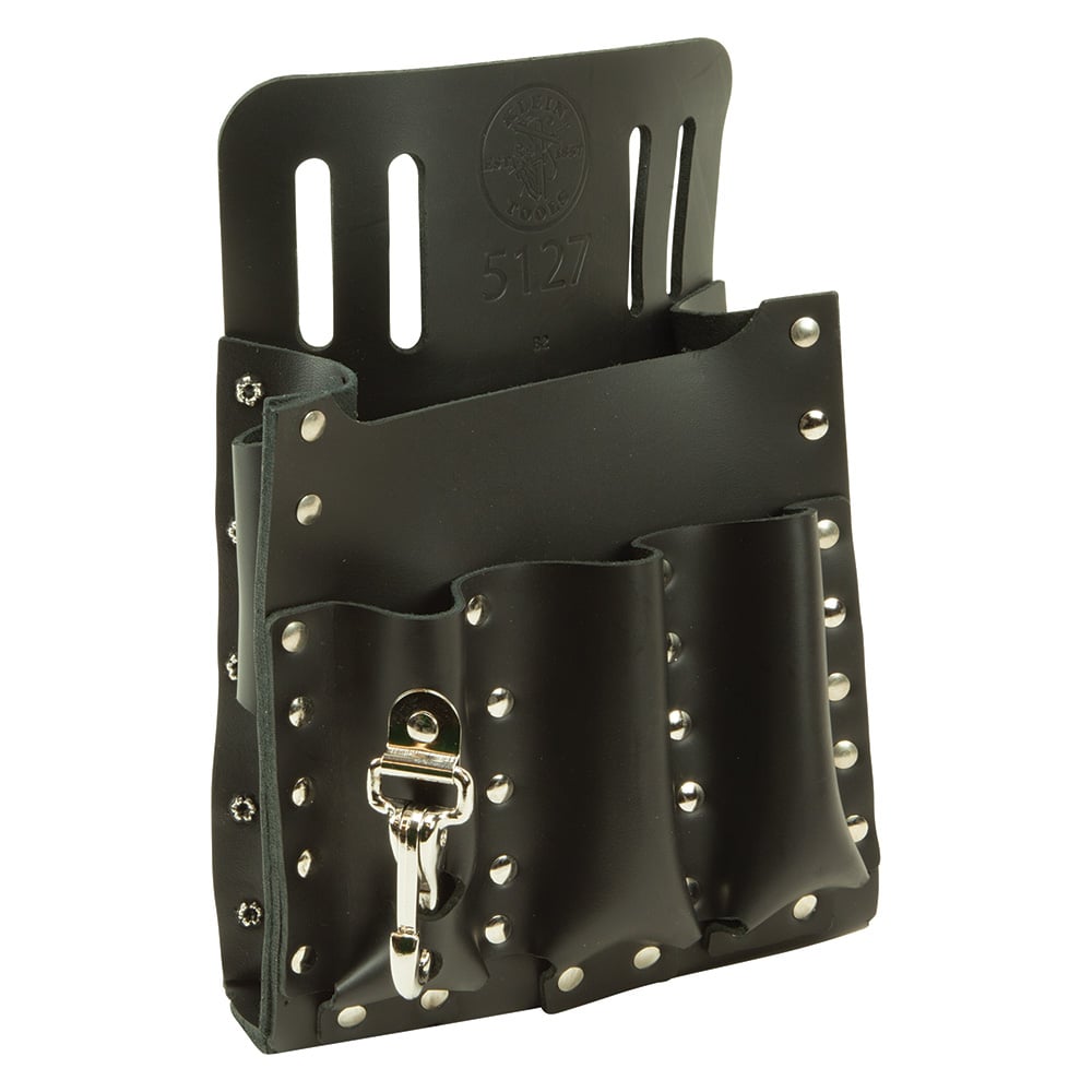 5127 6-Pocket Tool Pouch, Leather, Black