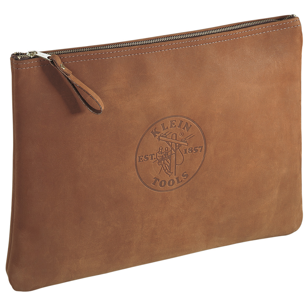 5136 Contractors Zipper Portfolio, Leather, Brown