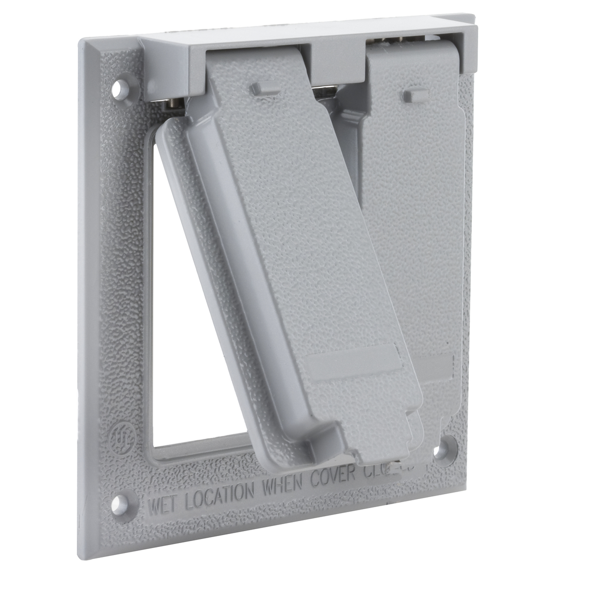 5145-0 2-GFCI Weatherproof Flip Cover, 4-9/16 in L x 4-1/2 in W, Die Cast Aluminum