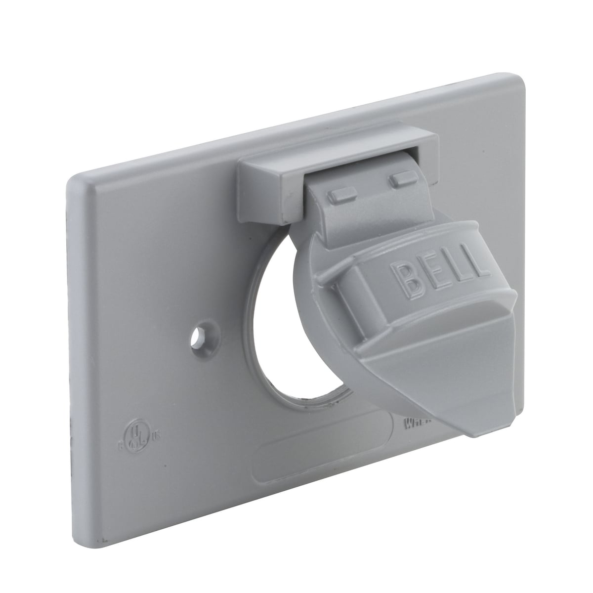 5152-0 Weatherproof Flip Cover, 1.406 in Dia, 2-3/8 in L x 1 in W x 2-13/16 in D, Single Receptacle Cover, Die Cast Aluminum