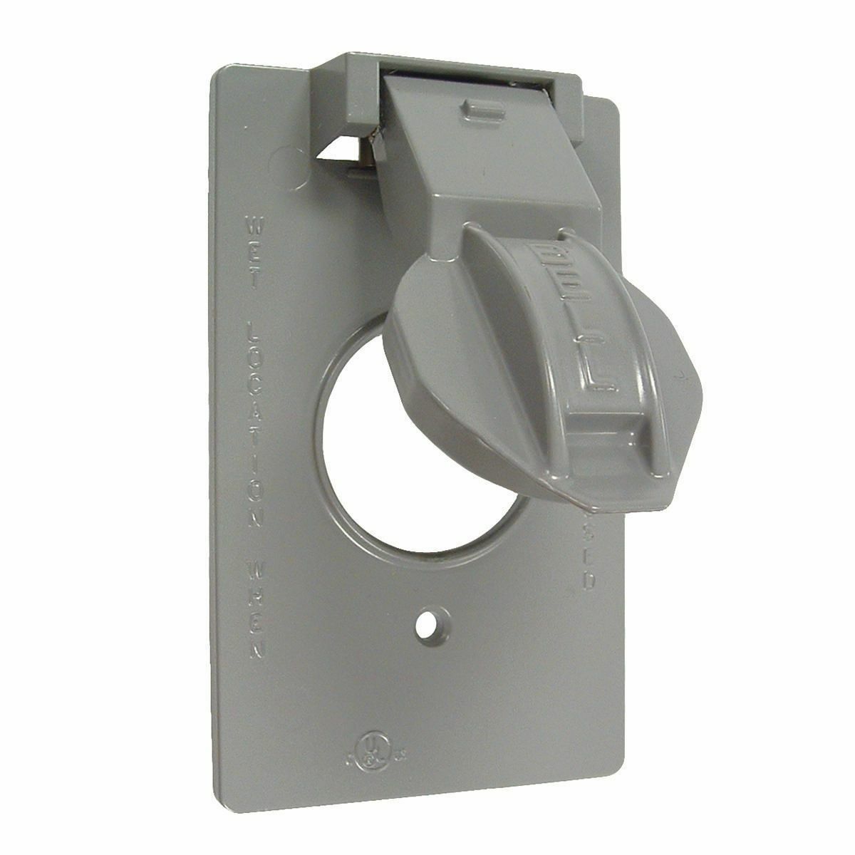 5155-0 Weatherproof Flip Cover, 1.406 in Dia, 2-13/16 in L x 7/8 in W x 4-9/16 in D, Die Cast Aluminum