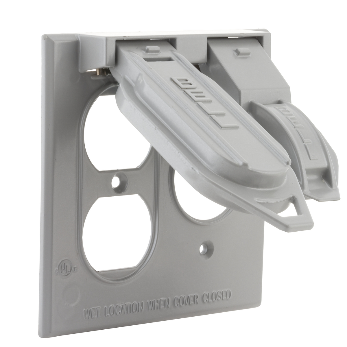 5160-0 Weatherproof Flip Cover, 1.406 in Dia, 4.531 in L x 4-17/32 in W x 1 to 4-1/2 in D, Die Cast Aluminum