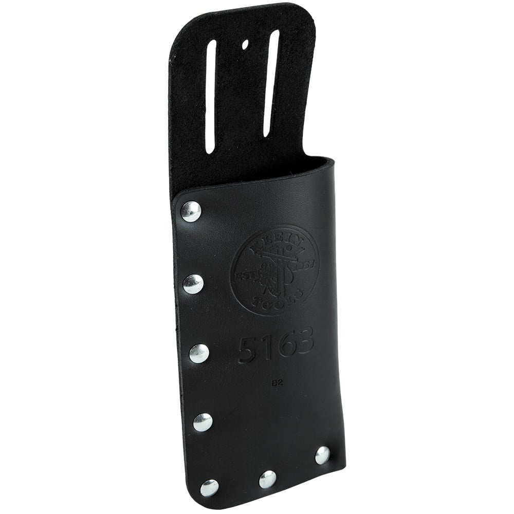 5163 1-Pocket Slotted Linemans Knife Holder, Leather, Black