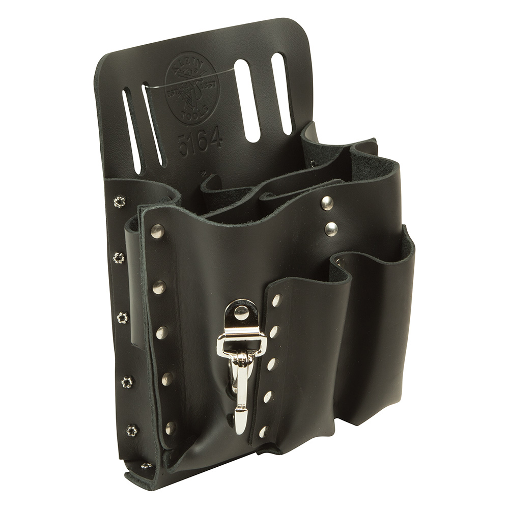 5164 8-Pocket Tool Pouch, Leather, Black