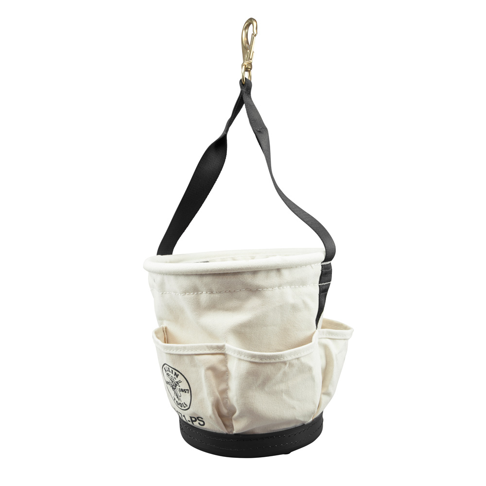 5171PS Heavy Duty Tapered Wall Bucket, 12 in H, 4 Pockets, #4 Canvas