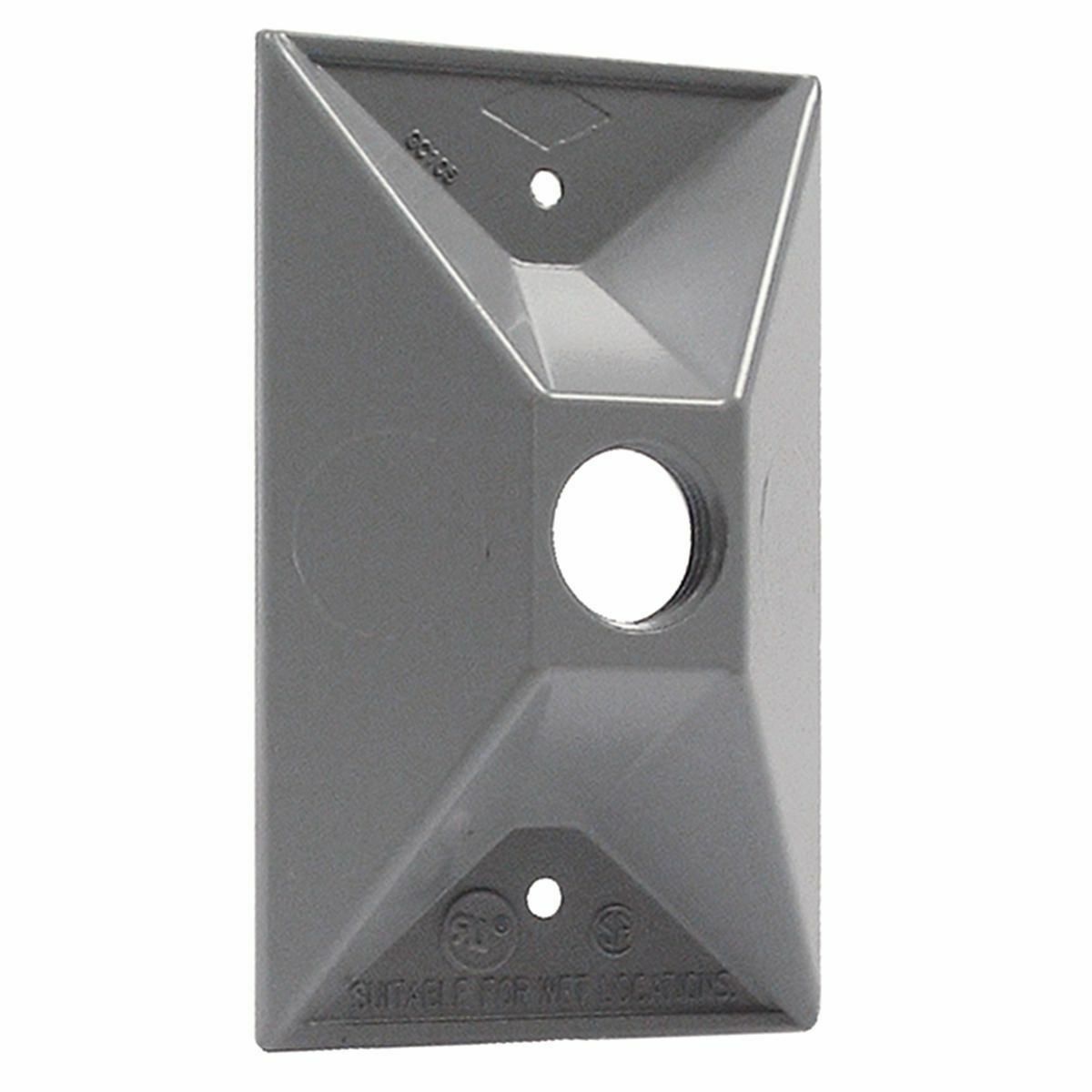 5186-0 Weatherproof Cover, 2.84375 in L x 2.844 in W x 1.063 in D, Cluster Cover, Die Cast Aluminum