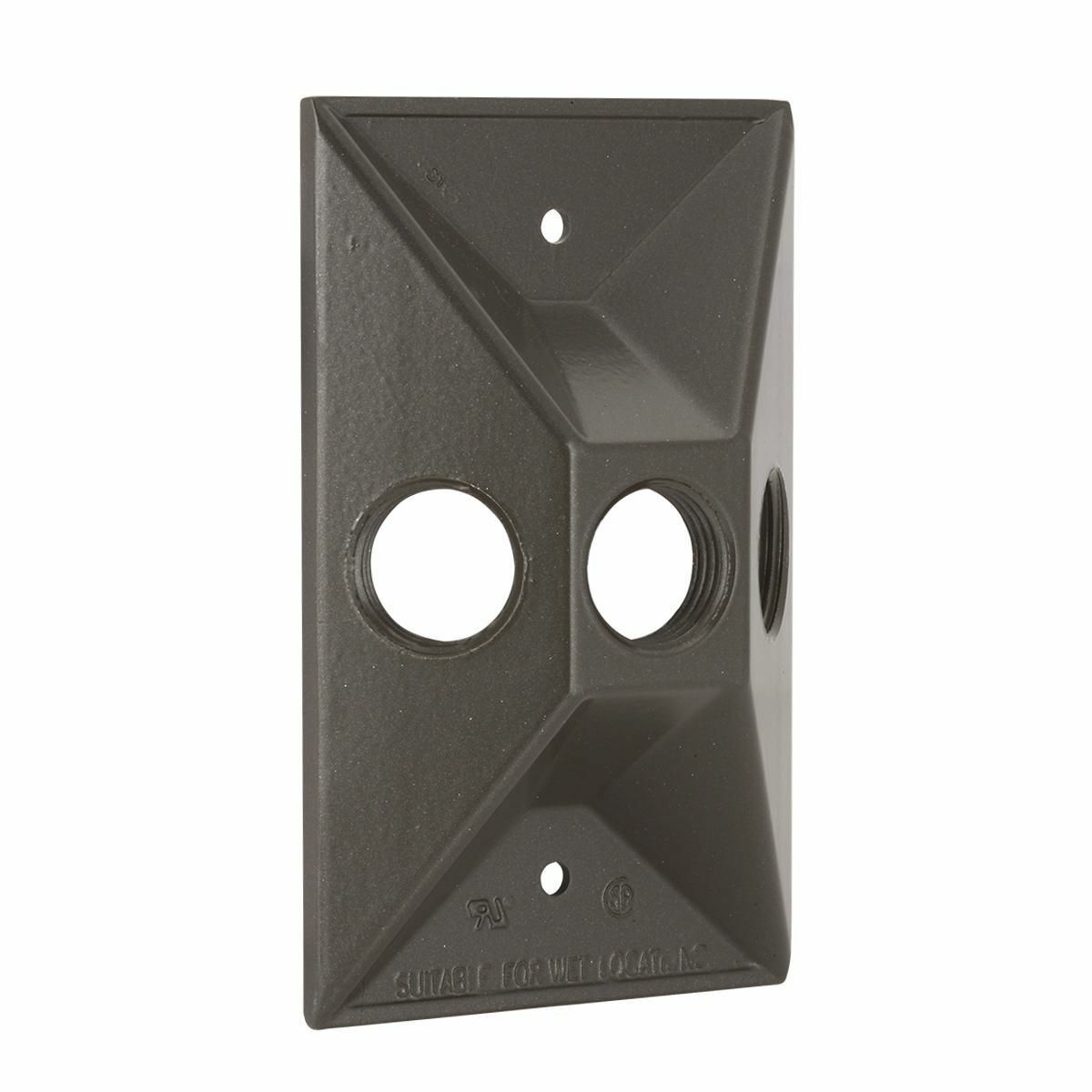 5189-2 Weatherproof Cluster Cover, 2-27/32 in L x 4-19/32 in W, Die Cast Aluminum