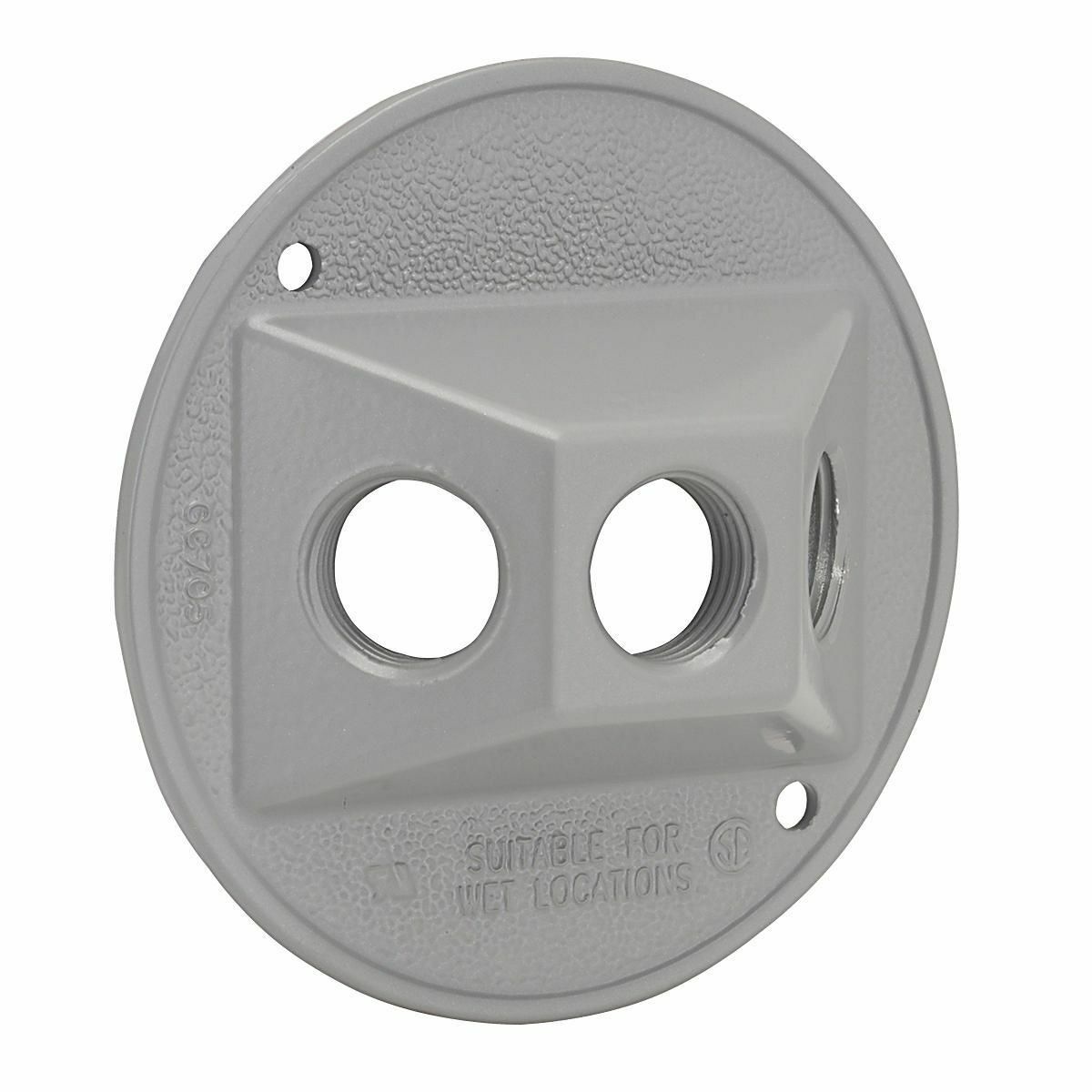 5197-0 Weatherproof Cluster Cover, 4-1/8 in Dia, 4-1/8 in L x 4-1/8 in W x 1.094 in D, Lampholder/Cluster Cover, Die Cast Aluminum