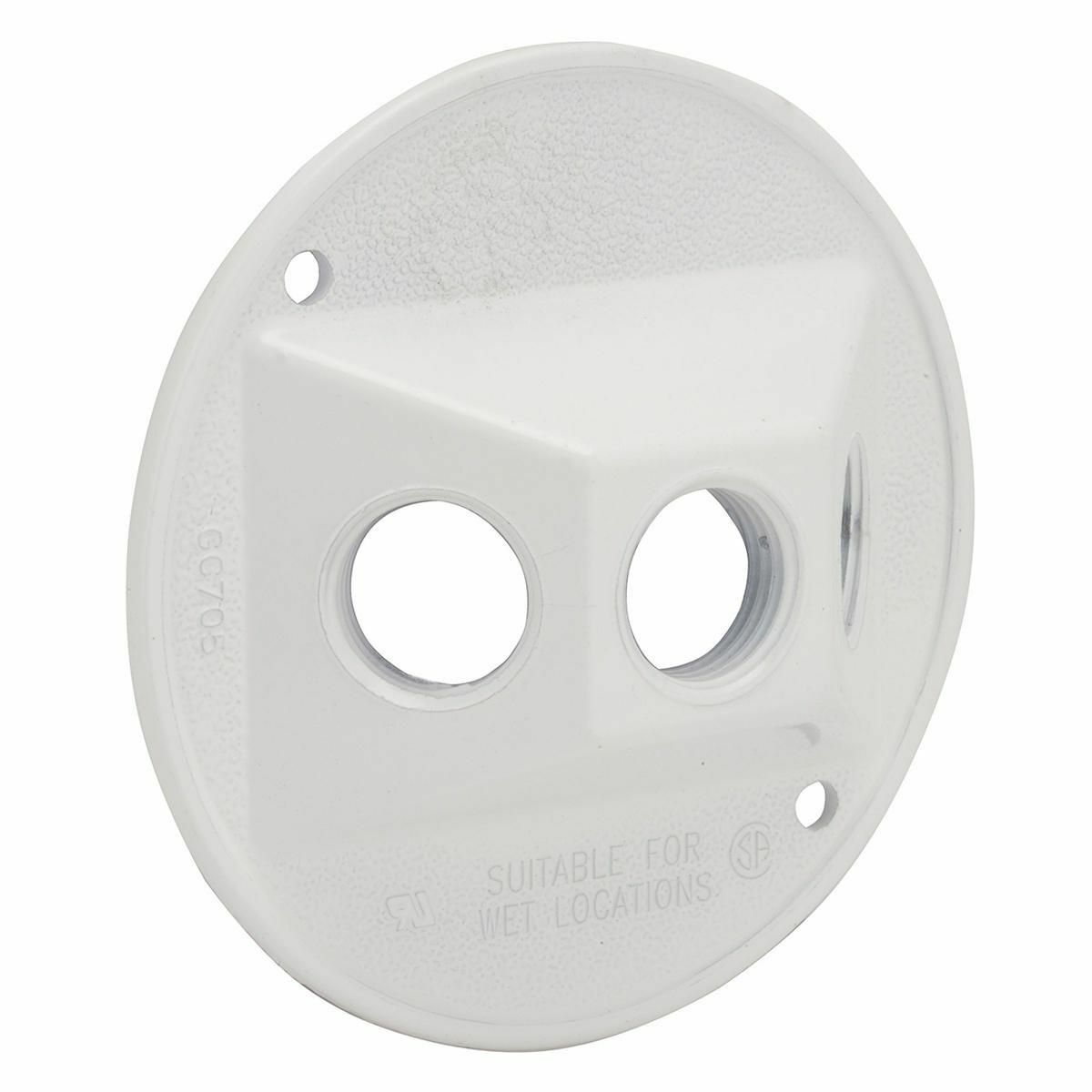 5197-1 Weatherproof Cluster Cover, 4-1/8 in Dia, 4-1/8 in L x 4-1/8 in W x 1.094 in D, Lampholder/Cluster Cover, Die Cast Aluminum
