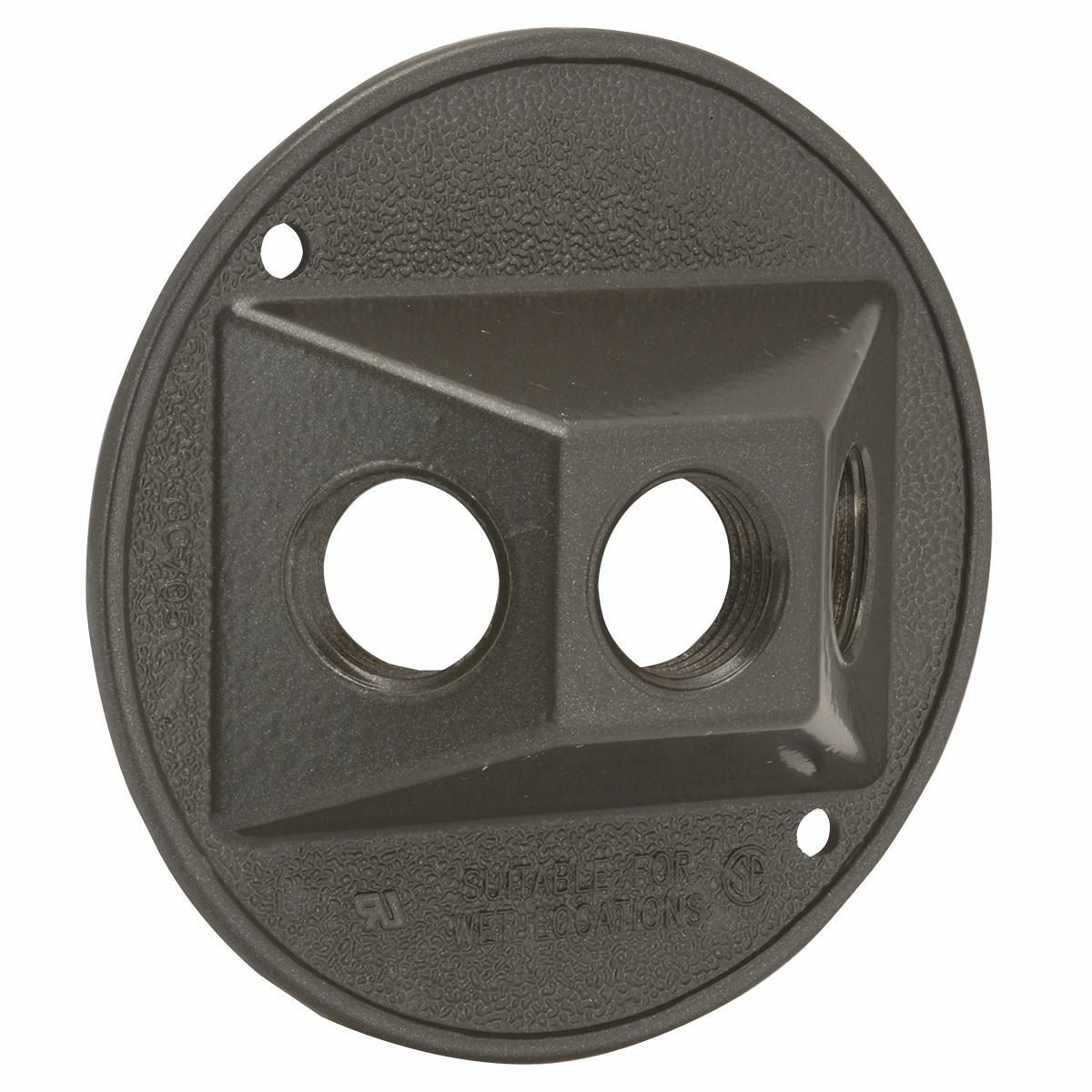 5197-2 Weatherproof Cluster Cover, 4-1/8 in Dia, Die Cast Aluminum