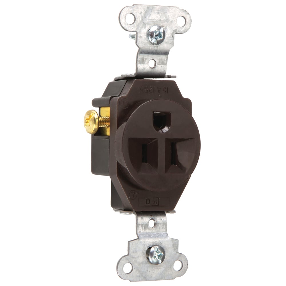 5251 Heavy-Duty Spec Grade Single Receptacle Side, Wire 15 Amp 125V