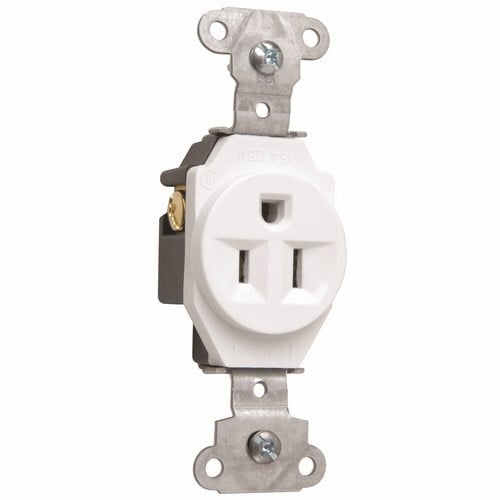 5251W Single Receptacle,15 Amp, 125V, White