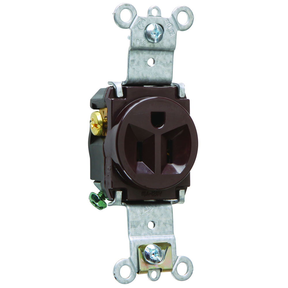 5261 Heavy-Duty Spec Grade Single Receptacle Back and Side-Wire 15 Amp 125V