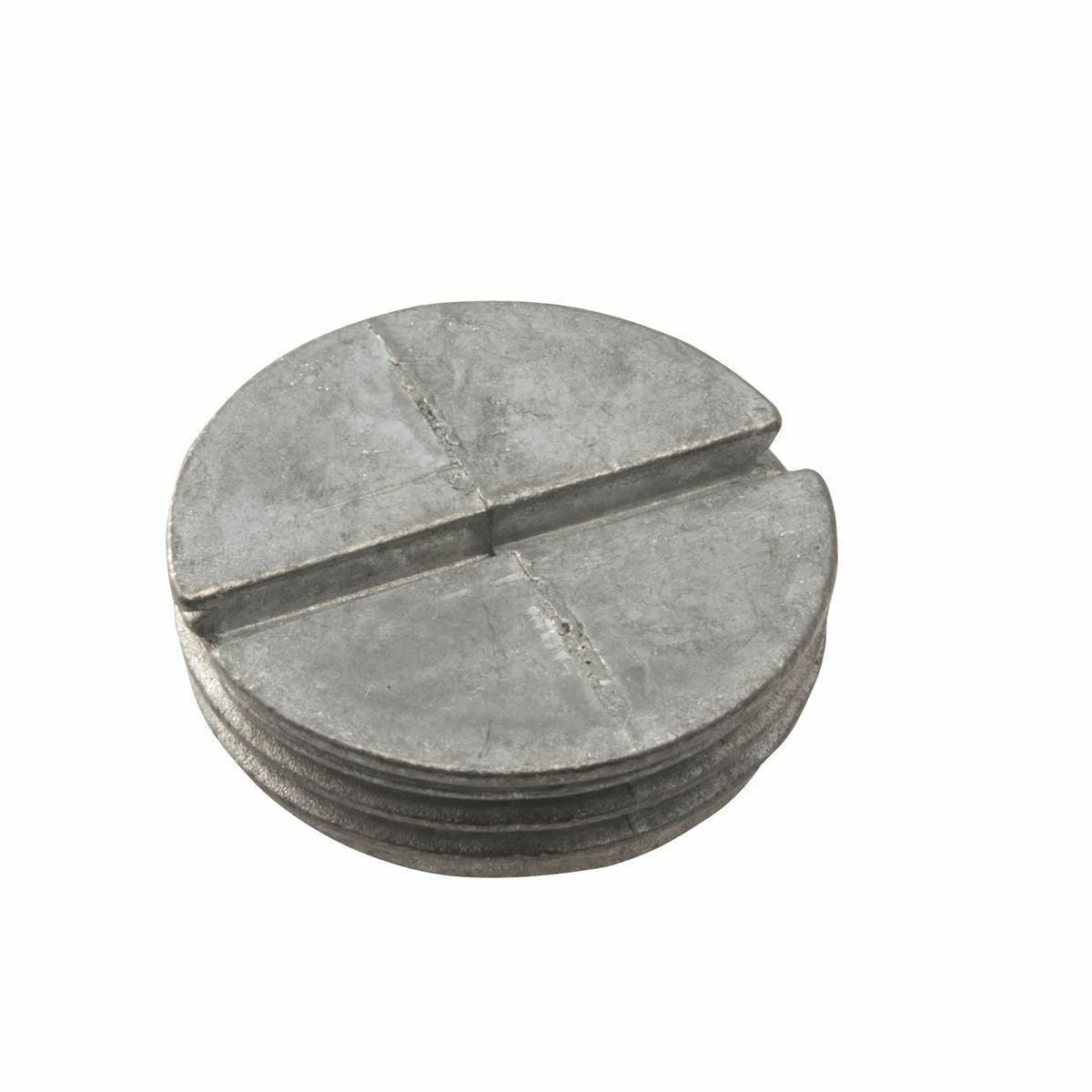 5270-9 Closure Plug, 3/4 in NPT Thread, Die Cast Zinc, Gray