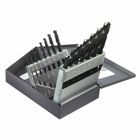 Regular-Point Drill-Bit Set, 15-Piece, Hinged metal box with two stand-up bit holders
