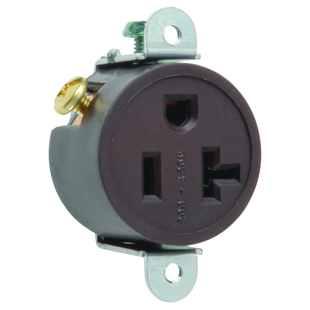 5358 Short Strap Spec Grade Single Receptacle, Side Wire, 20 Amp 125V