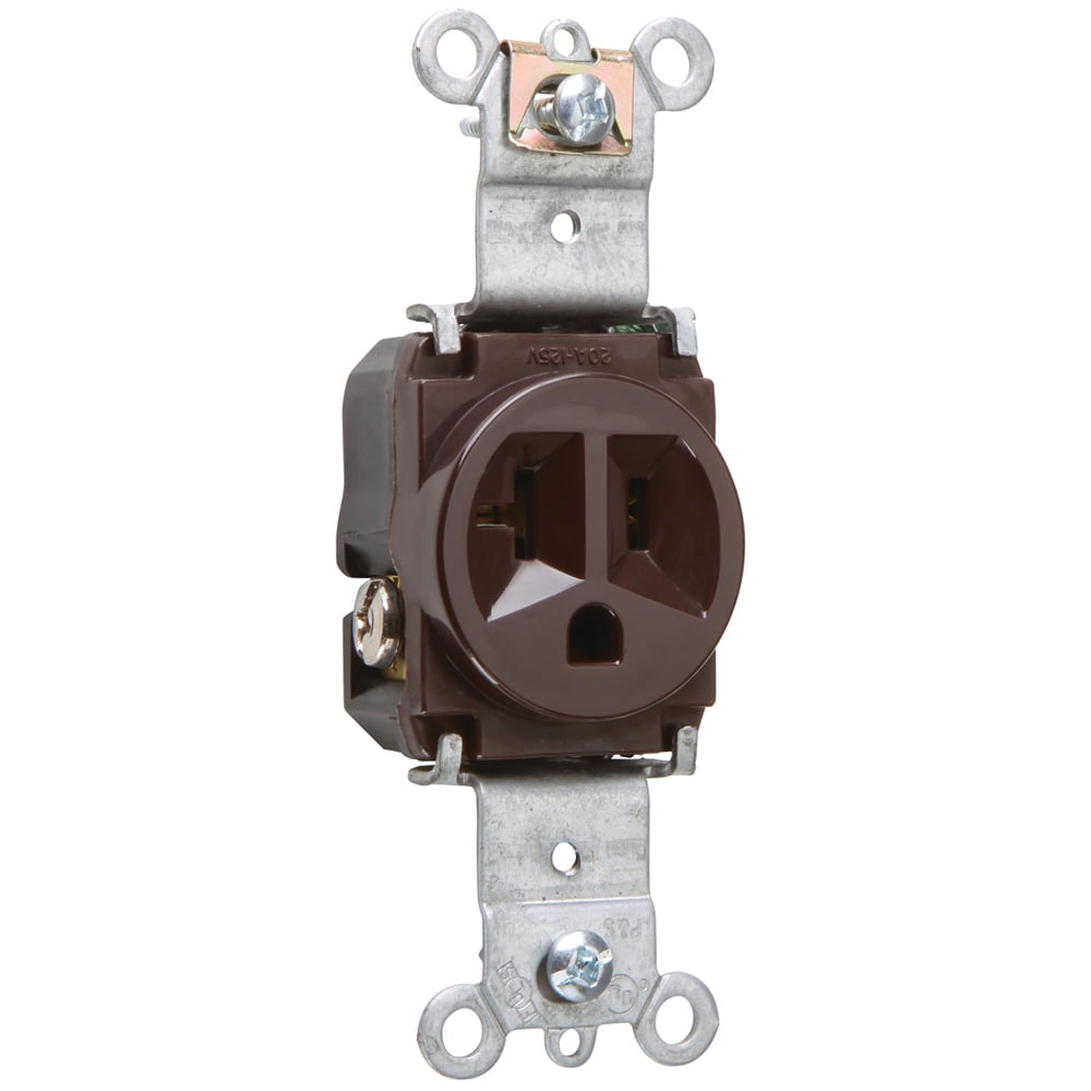 5361 Heavy-Duty Spec Grade Single Receptacle, Back and Side Wire, 20 Amp 125V