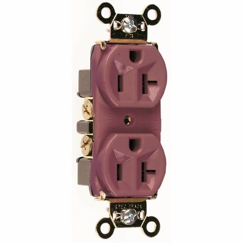 5362 eHard Use Spec Grade Duplex Receptacle Back and Side Wire 20 Amp 125V Yellow