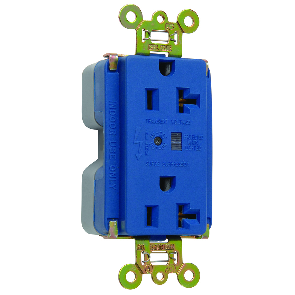5362BLSP 20 Amp 125V Extra  Surge Protective Duplex Receptacle, Blue