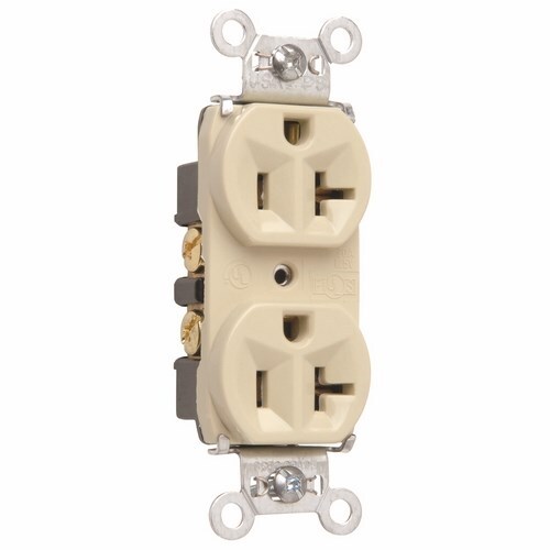5362I Duplex Receptacle, 20 Amp, 125V, Ivory
