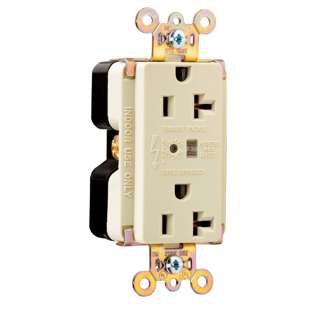 5362ISP 20 Amp 125V Extra  Surge Protective Duplex Receptacle, Ivory