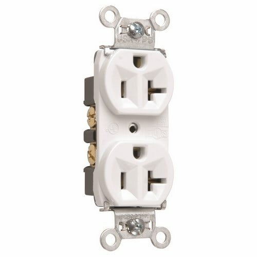 5362W Duplex Receptacle, 20 Amp, 125V, White